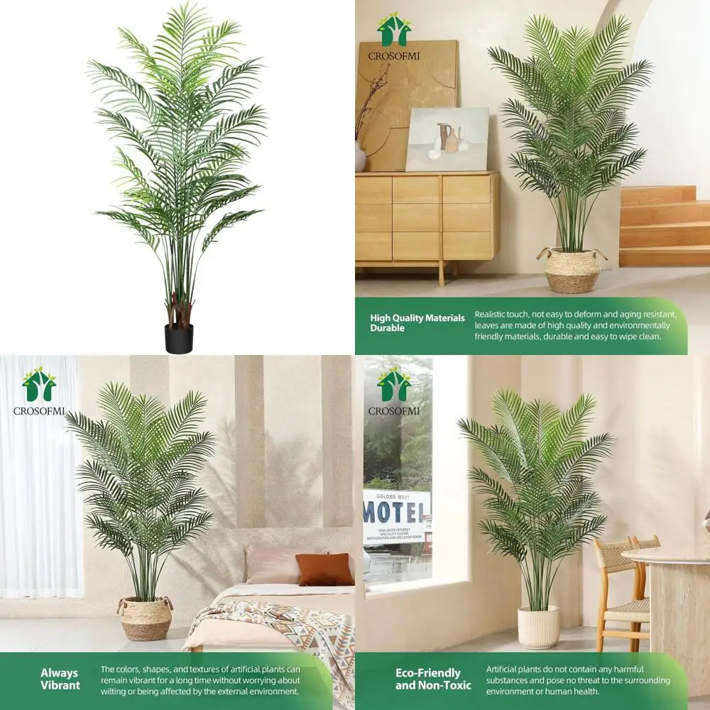 

Искусственная тропическая пальма высотой 6 футов, идеально подходит для дома и офиса (в помещении или на улице), идеальный подарок на новоселье.