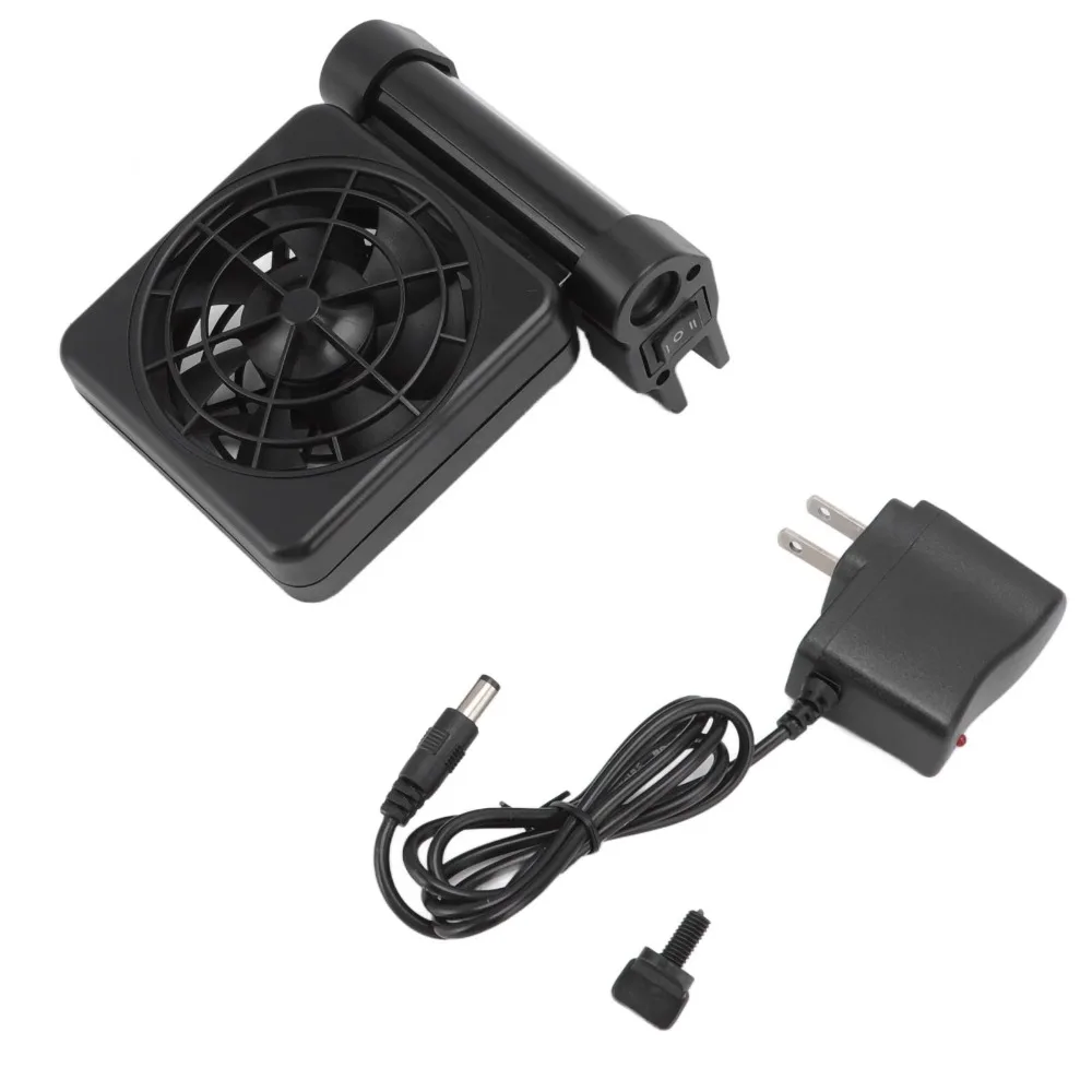 Adjustable Wind Speed Aquarium Chillers Wide Angle Adjustable Black Fish Tank Cooling Fan Cooling System Plastic Cooling Fan