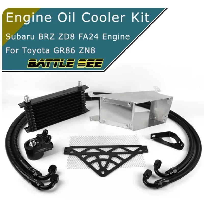 AN10 Radiator Engine Oil Cooler Kit For Toyota GR86 ZN8 Subaru BRZ ZD8 FA24 Engine Oil Filter Cooling System Adapter BB-OCK-142