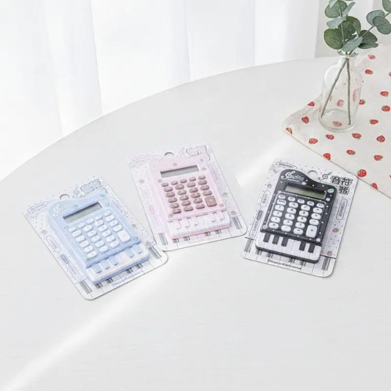 Cute Piano‑Shaped Mini Pocket Calculator, 8‑Digit Portable Handheld Calculator Stationery for Students, Home & Office Daily Use