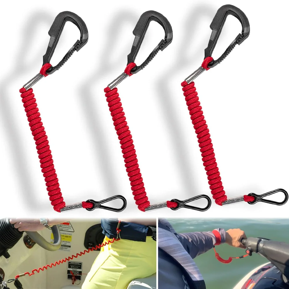 8M0092849 Boat Kill Switch Safety Lanyard - [3 PCS] Boat Engine Emergency Stop Switch, for Mercury Mercruiser Outboard Motor