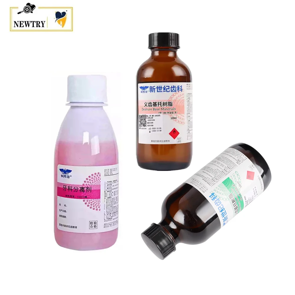 

100/150ml Monomer Acrylic Liquid Full Partial Denture Base Adhesive Dental Plaster Separating Agent Resin Alginic Acid Separator