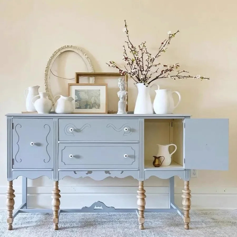 French light luxury carving flower entrance American foyer decorative cabinet living room partition mobile dining side cabinet