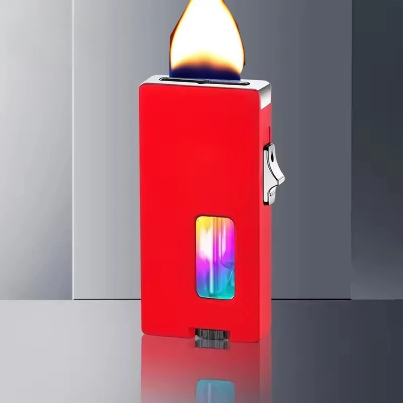 

New Butane Gas Lighter LED Visible Light Gas Window Gravity Sensing Vibration Ignition Electric Lighter Fashionable Men's Gift