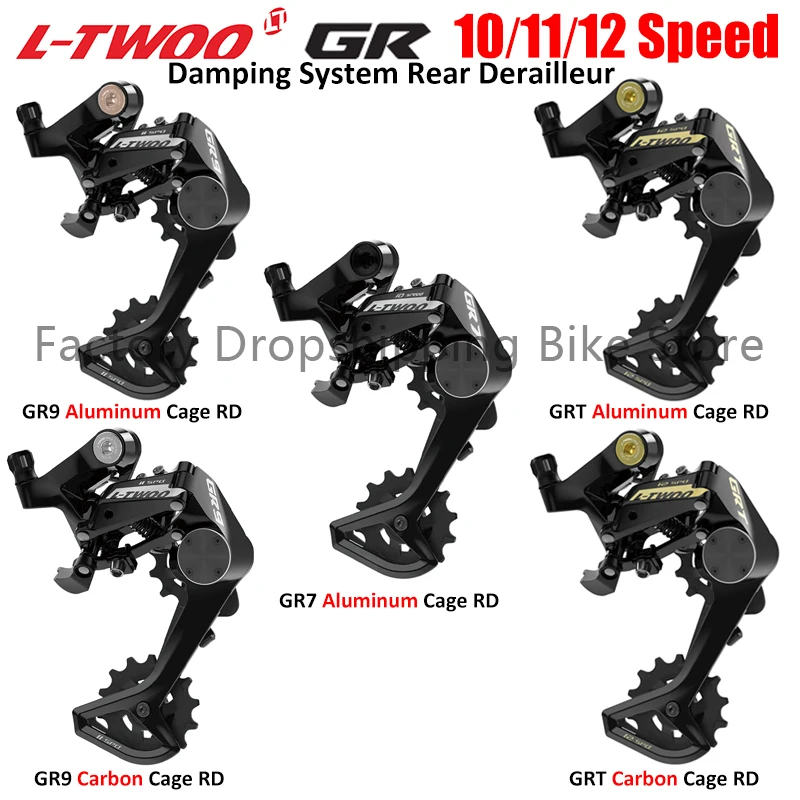 LTWOO GRT GR9 GR7 Damping System Gravel Bicycle Rear Derailleur 1x12S 1x11S 1x10S Carbon Fibre Cage Compatible 50T Cassette