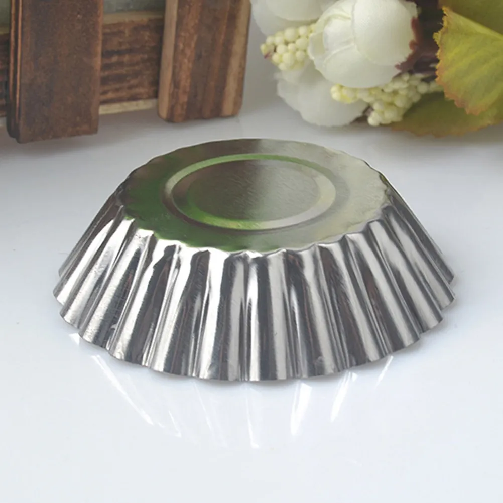 50 Moldes Antiadherentes para Tartaletas de Huevo, Moldes Metálicos para Hornear de 7x2cm, para Cupcakes, Tartas, Quiche, Pastel de Queso, Pudín de Chocolate