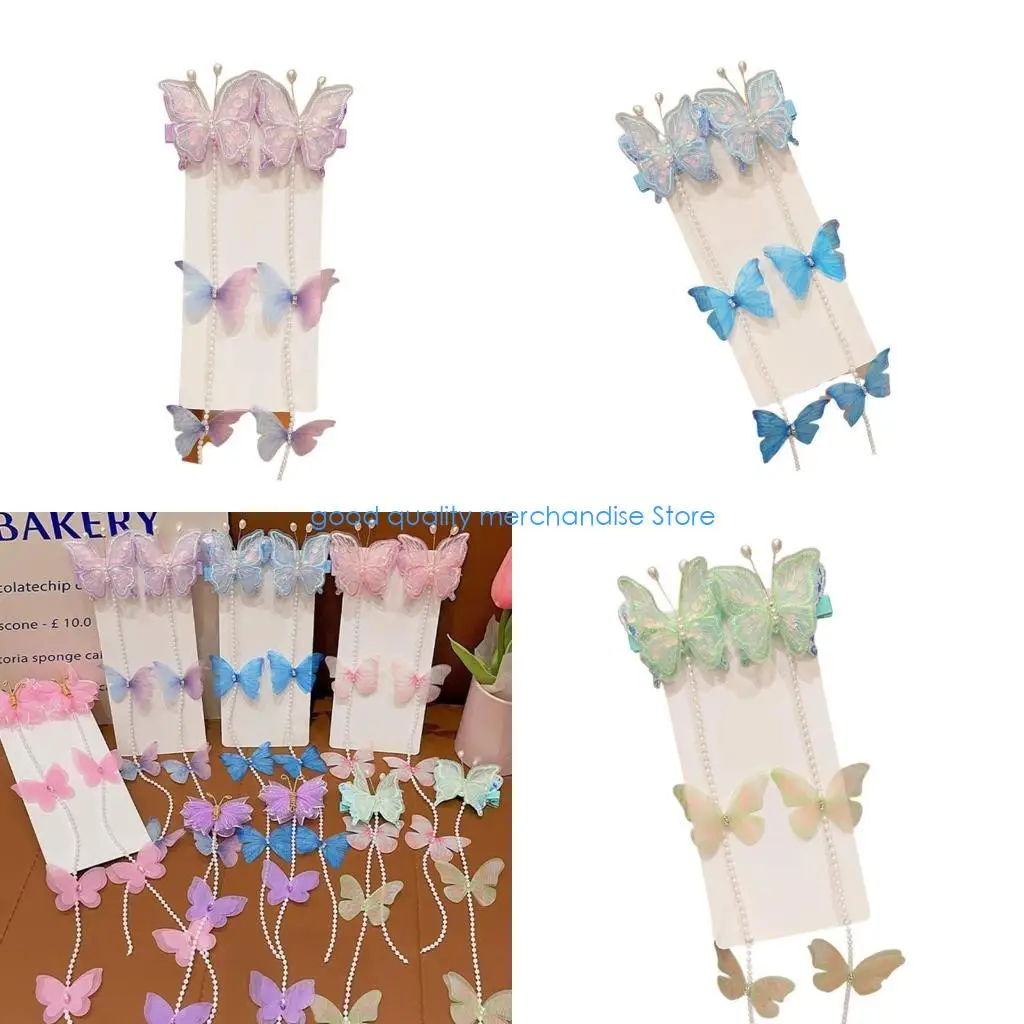 

Y5JD Stylish Pearls Butterfly Hair Clip Lightweight Design For Dancers Models Event