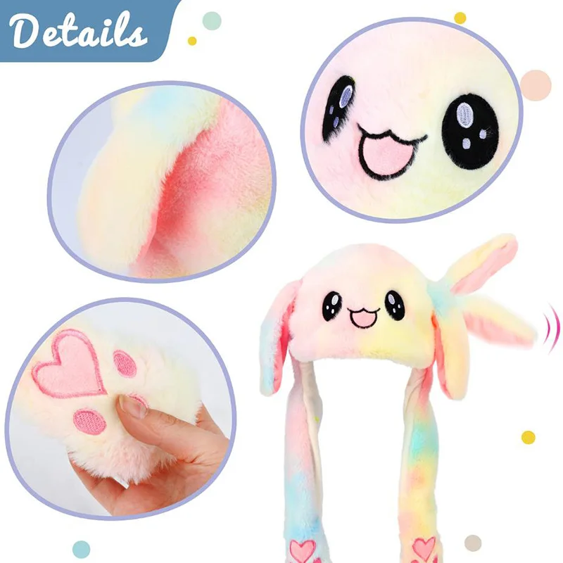 Oor Moving Bunny Hoed Leuke Kostuum Cosplay Partij Grappige Cartoon Game Hoed Pluche Springen Up Oor Bewegen Hoed Novelty Cap voor Kinderen Volwassen