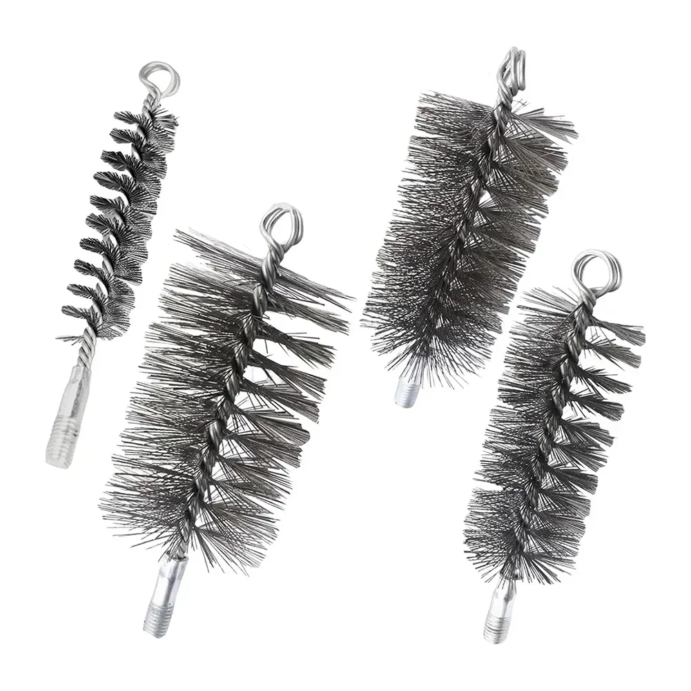 4pcs Chimney Brush Cleaning Brush Flexible Rods Steel Wire Fireplace Flue Pipe Rust Dryer Vent Cleaner 30/50/65/80mm