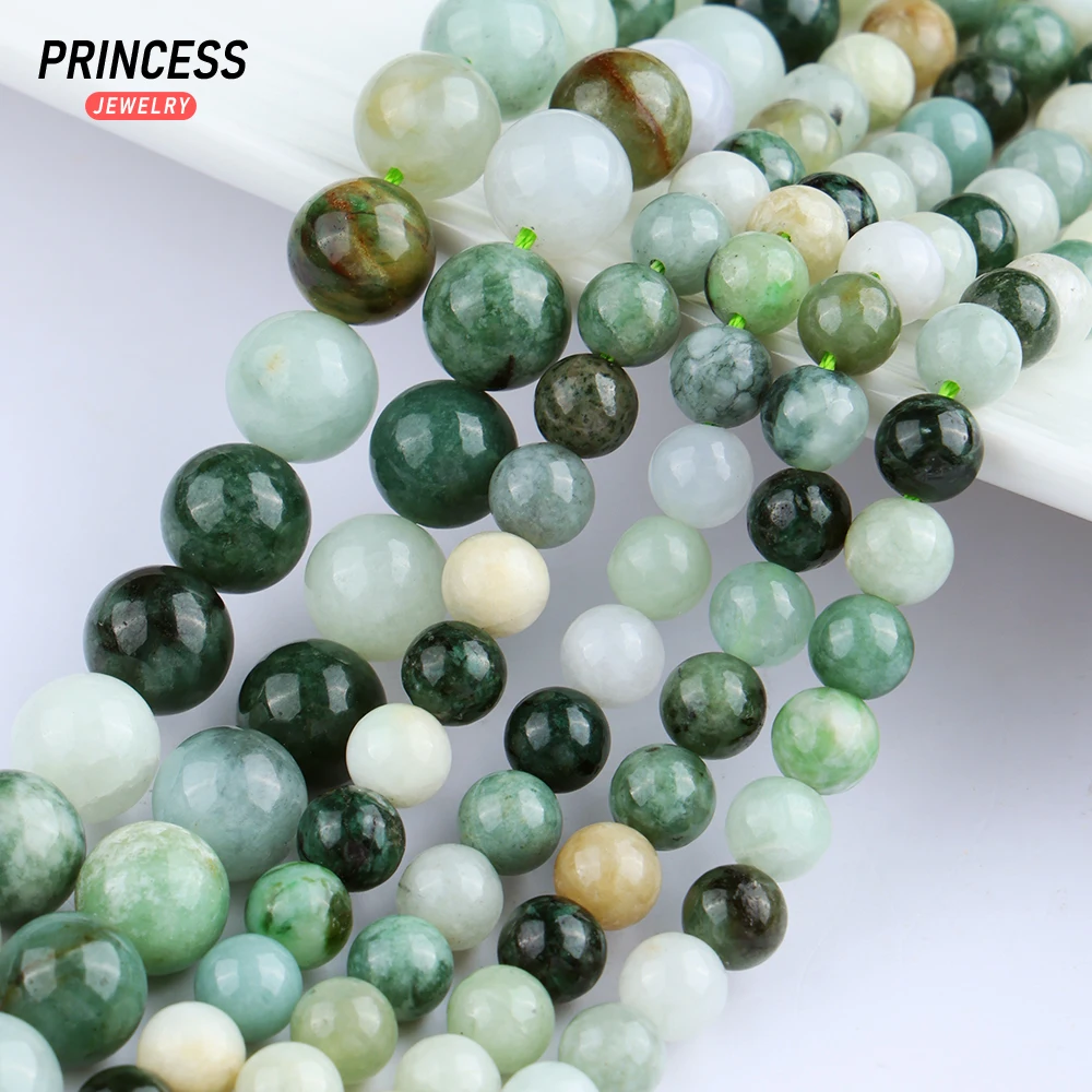 

A+ Natural Myanmar Burma Jade Jadeite Loose Beads for Jewelry Making Bracelets Necklace DIY Accessories Wholesale 6 8 10mm