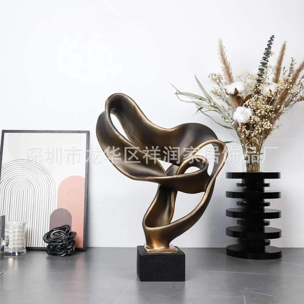 Nordic Abstract Resin Ribbon Ornament Model Room Bedroom Study Living Room Dining Room Accessories