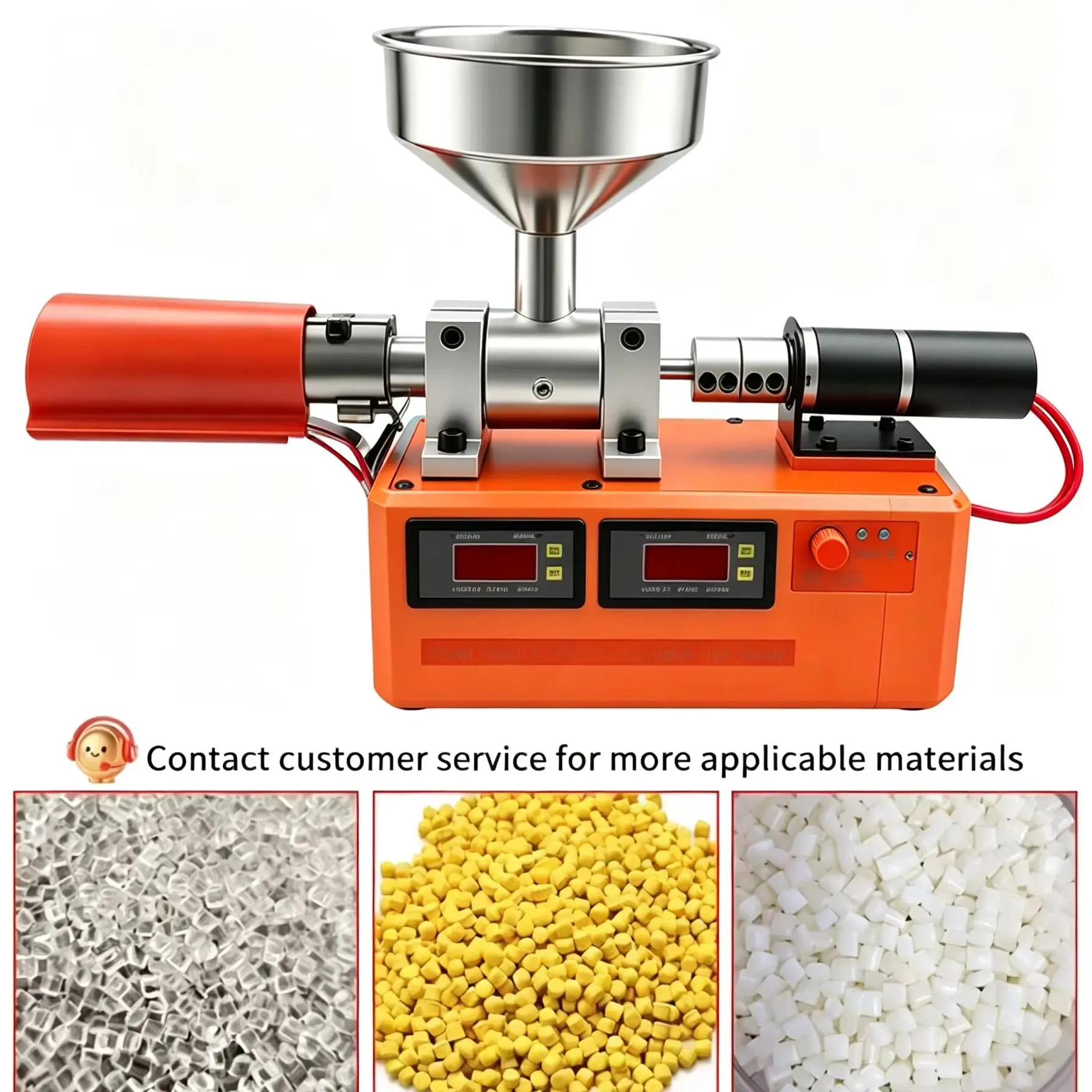 Mini Desktop Plastic Extruder 300℃ Single Screw Machine for PETG PLA ABS Recycling Filament Strip Making