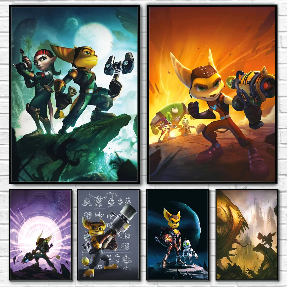 

Ratchet N Clank Cartoon Fan Poster Home Living Room Wall Art Garage Room Decor