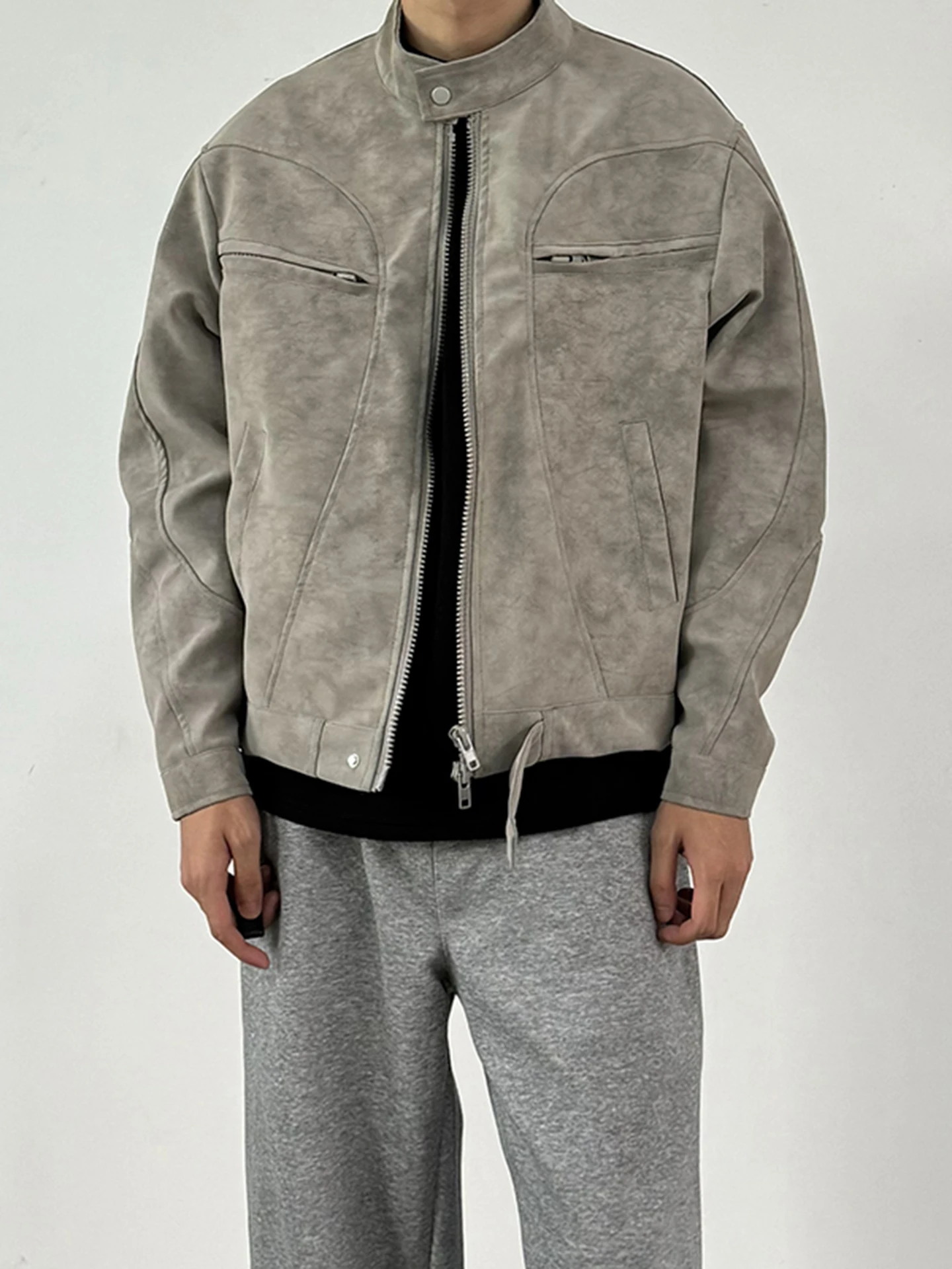 

Retro American Motorcycle Leather Jaet Men's Spring 2026 New Loose ort Pilot Coat Sli Brand Casual Faionable