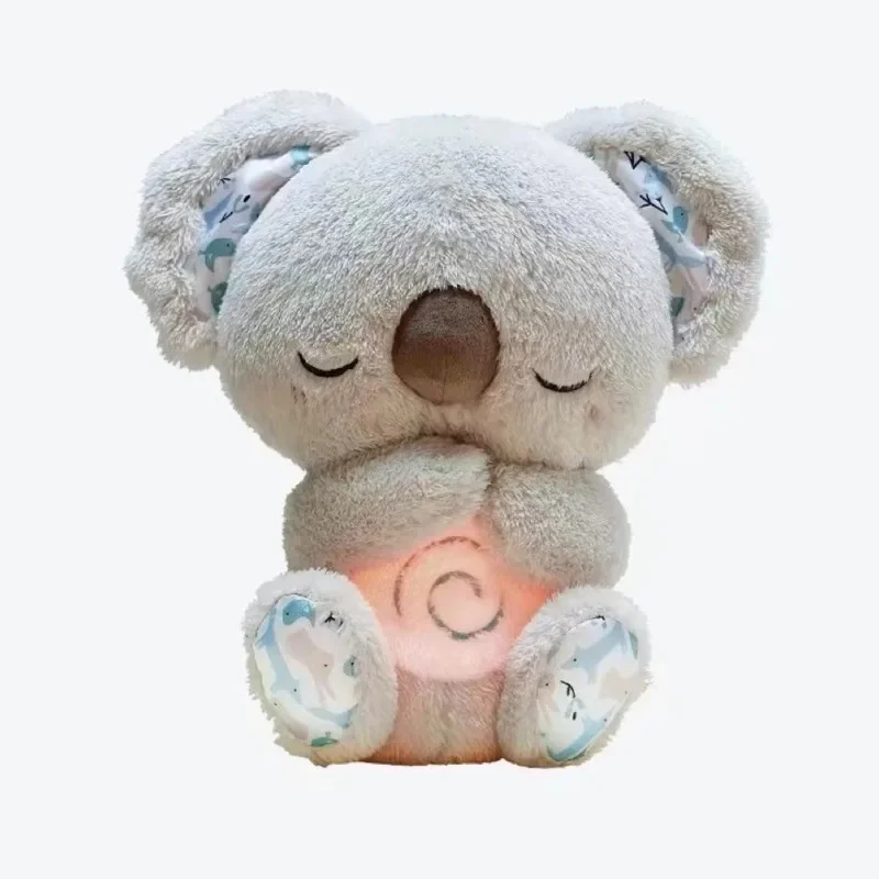 Breathing Koala Baby Soothing Plush Doll Soft Sleep And Playmate Musical Toy With Light Sound Newborn Sensory Comfortable Gifts