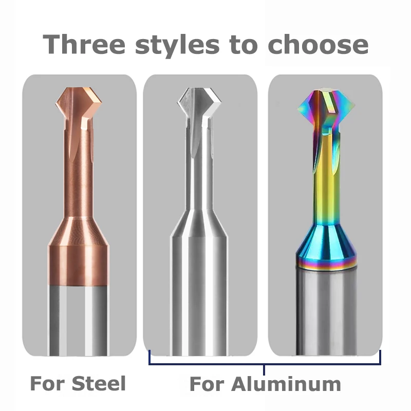 HRC60 Carbide Front Back Chamfering Cutter Inner Chamfer 60 90 120Degree CNC Up And Down Double Angular Machining Milling Cutter
