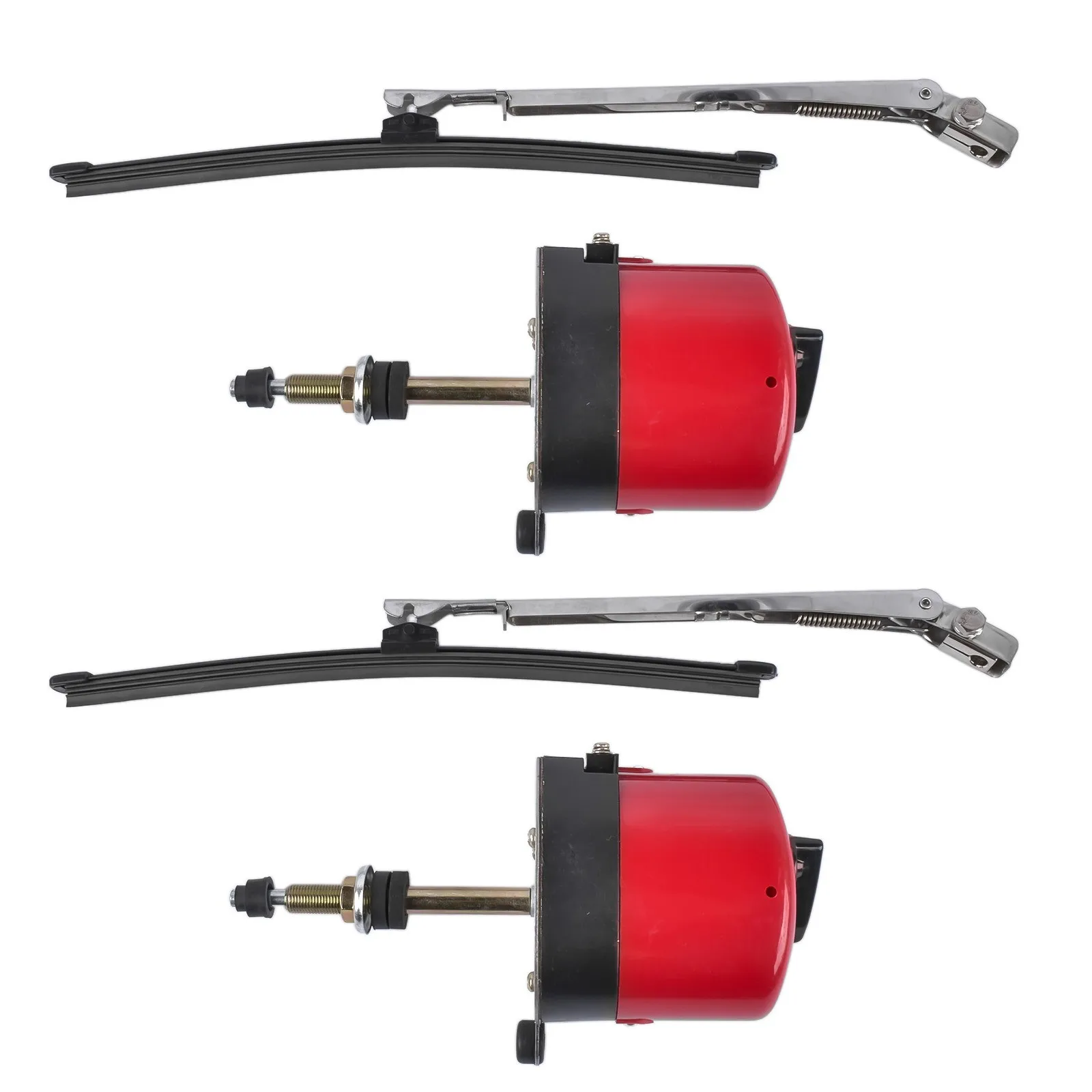 AP02 Stainless Windshield Wiper Motor Kit Street Hot Rod Universal Boat For Chevy Stainless Windshield Wiper Motor Kit shafts 3" long 12V Motor Arm Length: 11" (Adjustable) Arm Swing: 110 Degree Blade Length: 10"