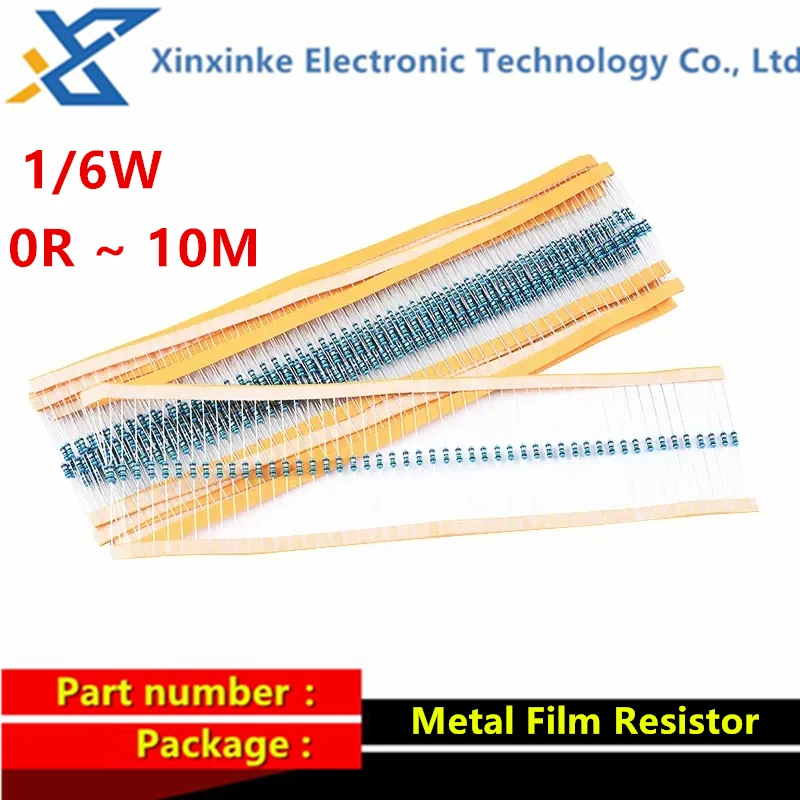 

100Pcs/Lot 0.125W 1/8W 1/6W ±1% Metal Film Resistance Resistor 5.1M-10M 0.1R-0.99R 0R 0.22R 0.33R 0.5R 0.68R 0.75R 8.2M 9.1M