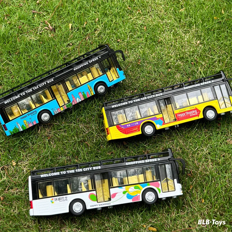 Double-Decker Sightseeing Bus Toy with Body - Interactive Voice, Light, and Sound Effects,