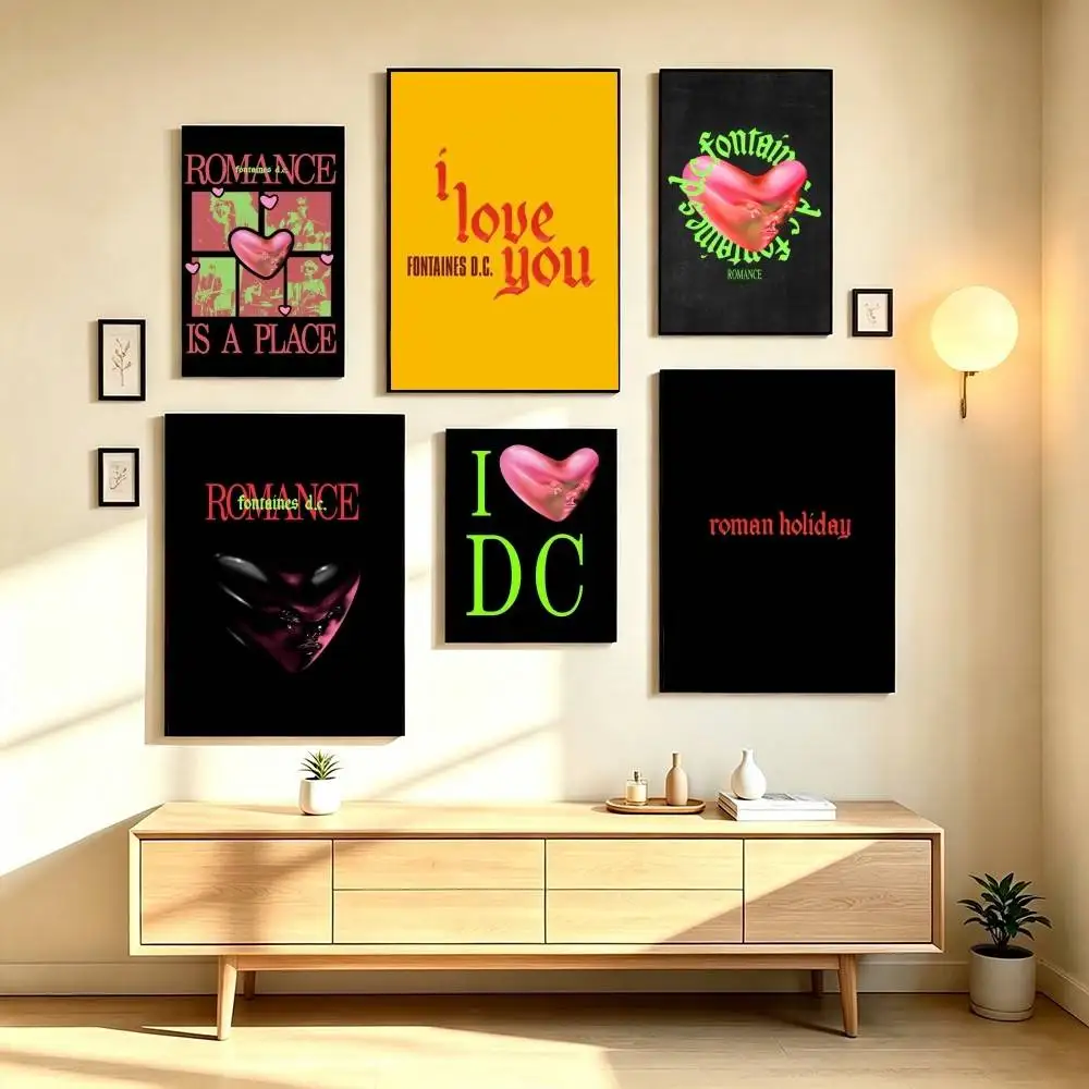 Fontaines DC Post Punk Band Poster High Quality Dorm Living Room Aesthetic Wall Decoration Painting Stickers Gift