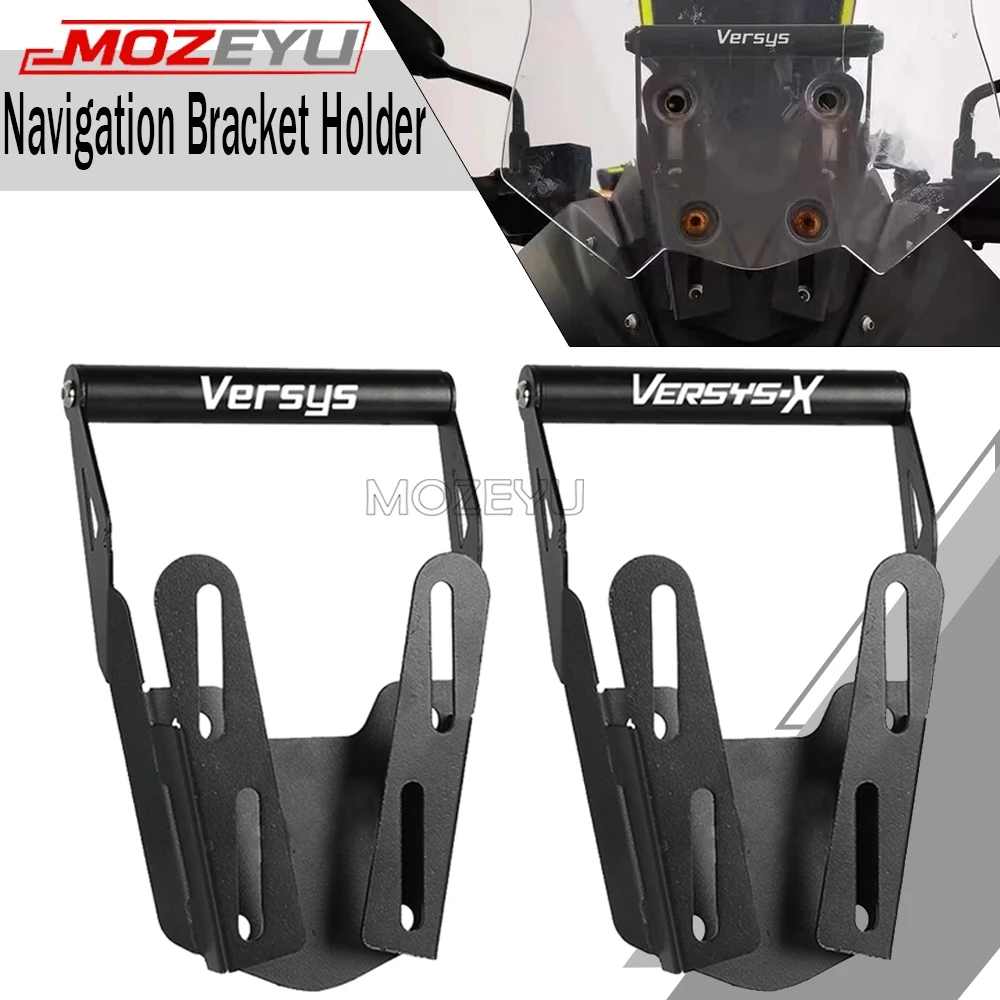 

For KAWASAKI VERSYS X300 X250 X-300 Navigation Bracket Mount Smartphone GPS Holder versys250 versys300 2017-2025 2023 2024 2022