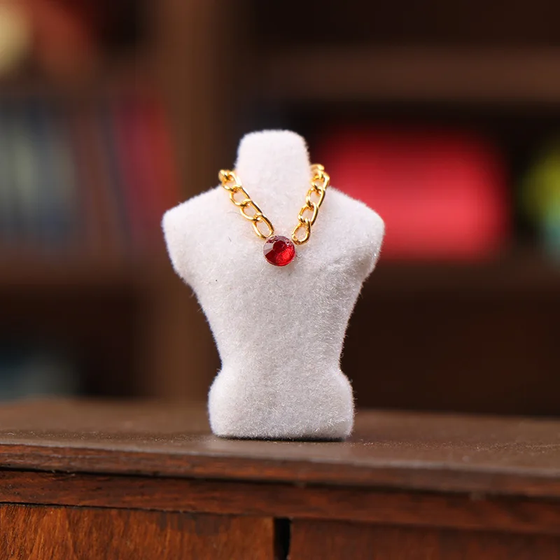New Fashion 1:12 Doll House Creative Simulation Mini Necklace Display Stand Set High-quality Model Decoration