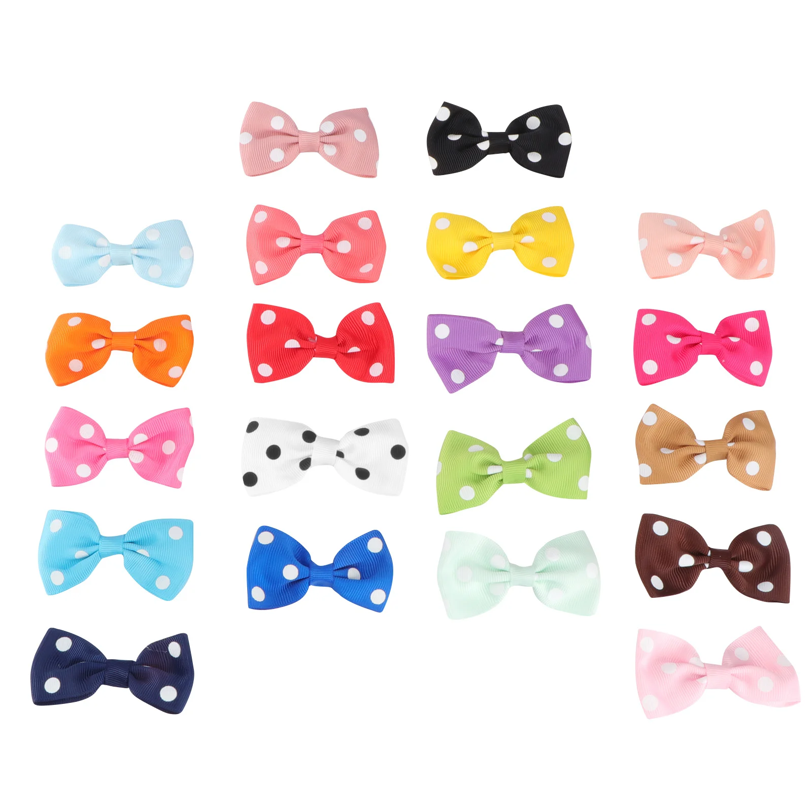 

20Pcs Bowknot Bang Hair Clips Round Point Barrette Cloth Hair Pin Elegant Decoration Wedding Party Daily Wear