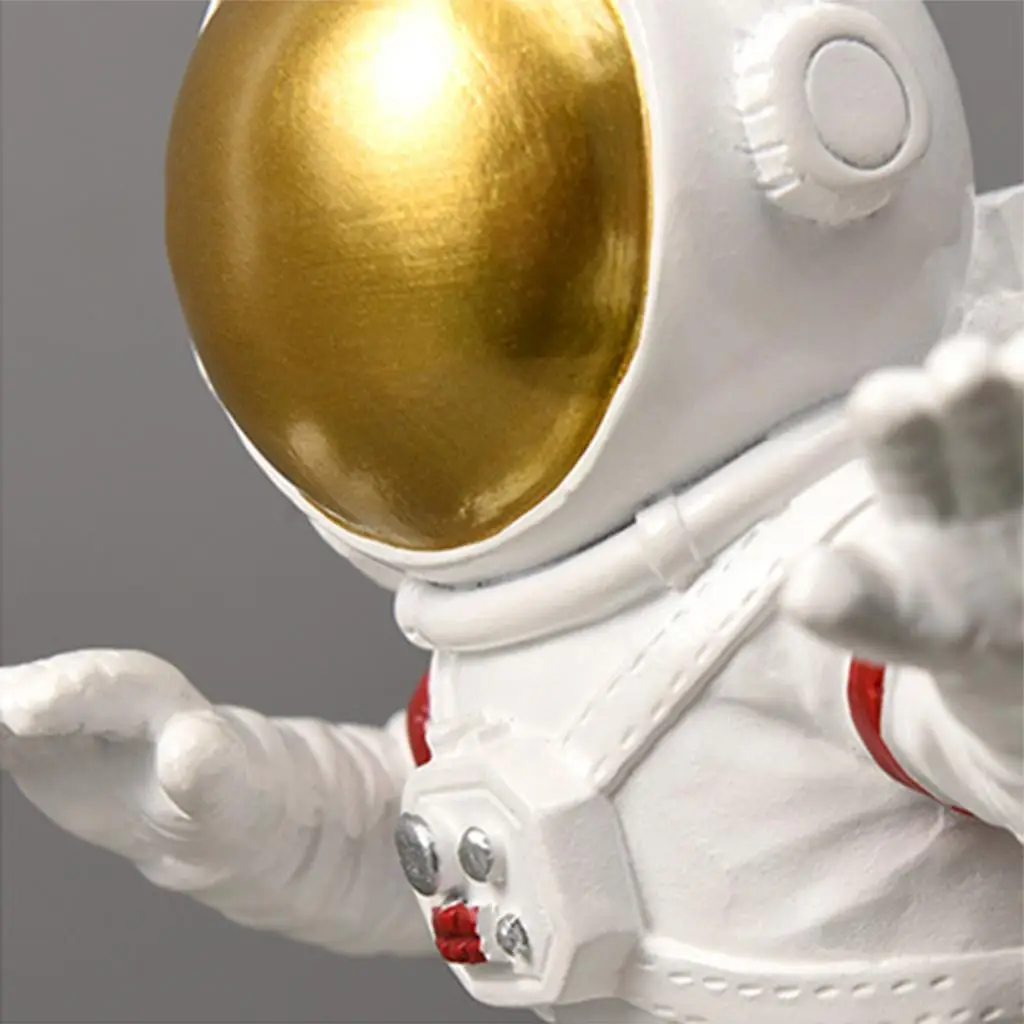 Outer Space Astronaut Skateboarding Figurine Statue Ornament Gift Adorable White Collectible Creative Toys