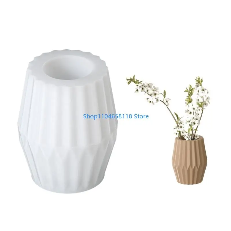 Dragon's Striped Flower Vase Mould Flexible Silicone Mold for Handmade Desktop Decoration Jewelry Molding Tool