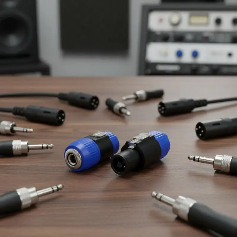 Audio Speaker Plug Converter 4 Pole Male to 65mm 14 Inch TS Female Adapter for Home Theater Amplifier Connection