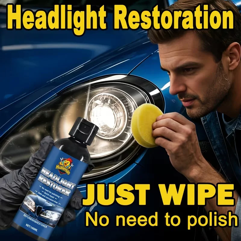Car Headlight Repair Agent, Quick Restore Headlight Lens, Remove Yellowing & Oxidation, Safe and Corrosion-Free