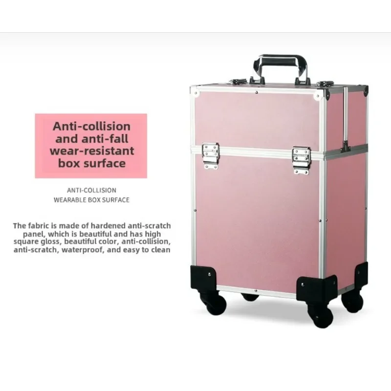 Aluminum Alloy Cosmetic Case Trolley Case Beauty Salon Kit Multi-layer tattoo Nail Art Case