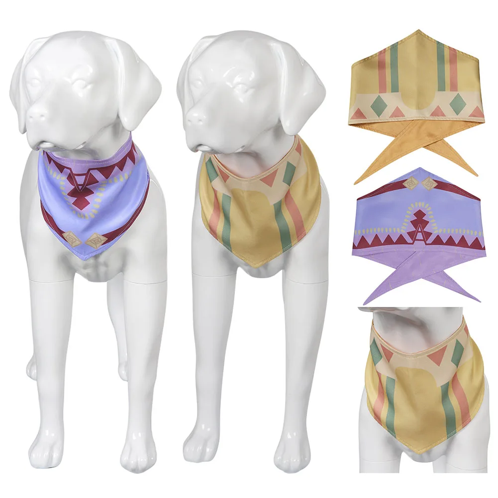 Asha Cosplay Pet Dog Cat Scarf WISH Role Play Costume Puppy Print Bibs Role Play Outfits Halloween Carnival Party Disguise Props