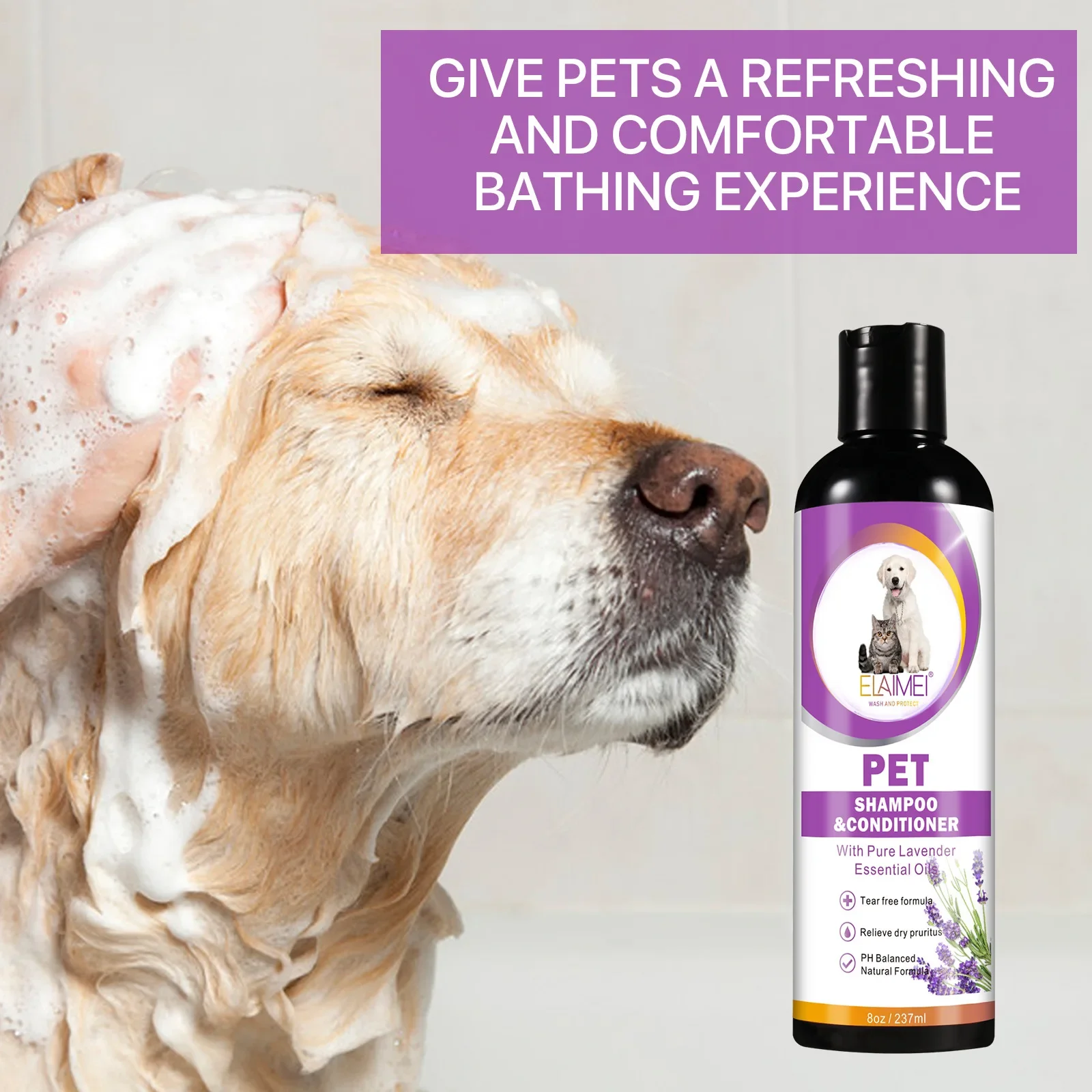 237ML Pet Shampoo Dog Shower Gel for Long-lasting Fragrance Retention Removing Mites Dirt Hair Softening Shampoo Pet Supplier