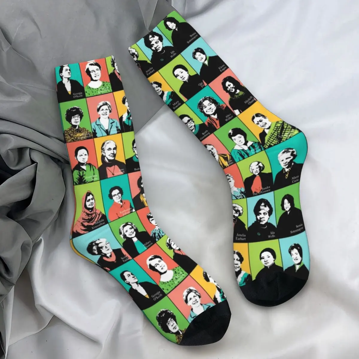 Calcetines antideslizantes con iconos feministas para mujer, medias Retro de calidad, diseño de pareja, deportes al aire libre, otoño