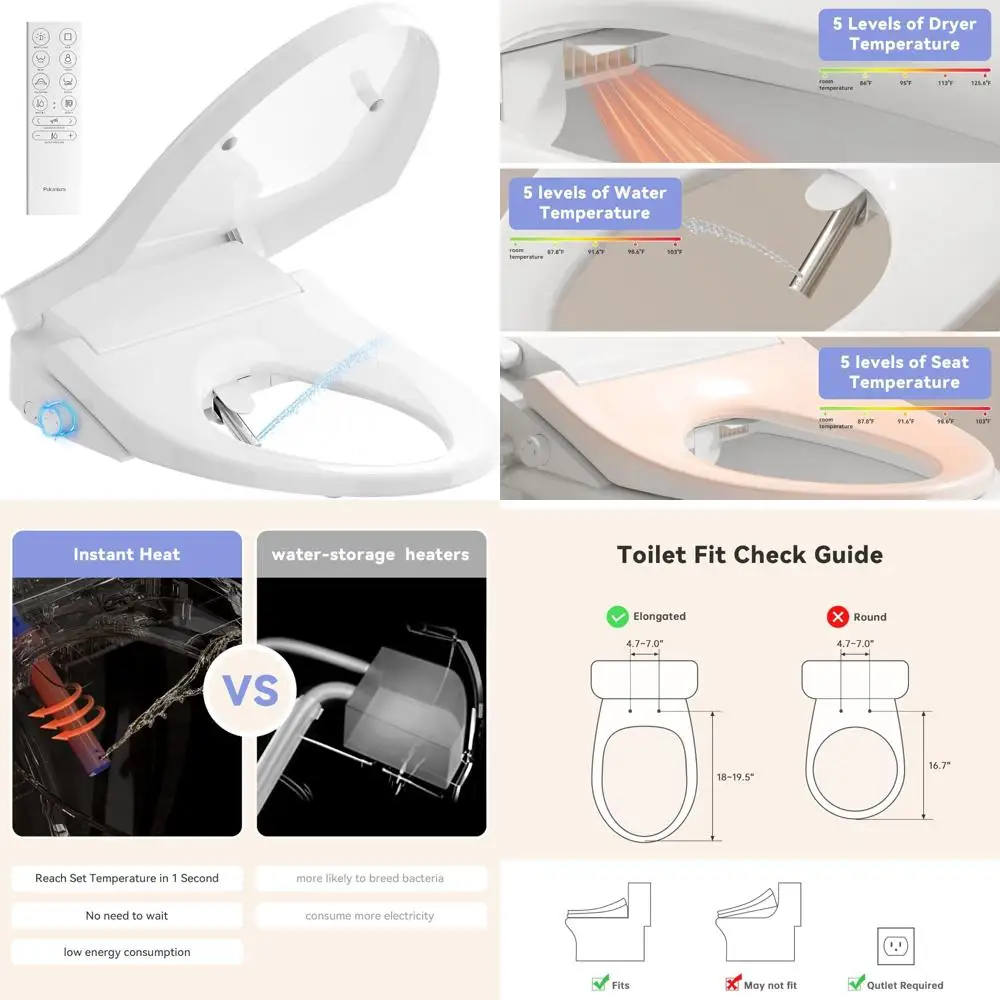 

Удлиненное сиденье для унитаза с электрическим подогревом и мгновенной теплой водой и сушкой теплым воздухом, регулируемой насадкой для персонализированного Clea