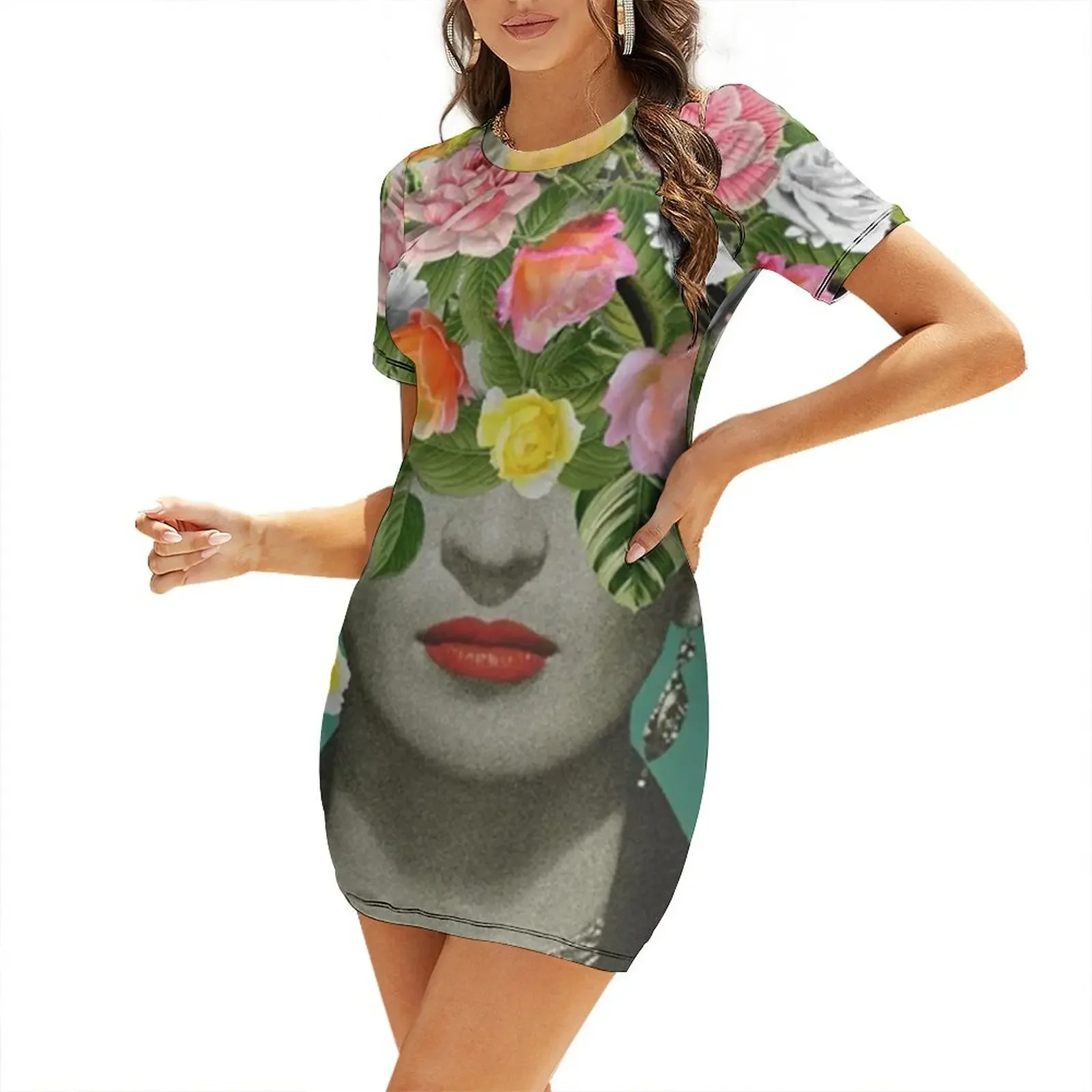 

Closed Eyes Short-Sleeved Dress evening dress ladies women's clothing trend 2025 prom dress