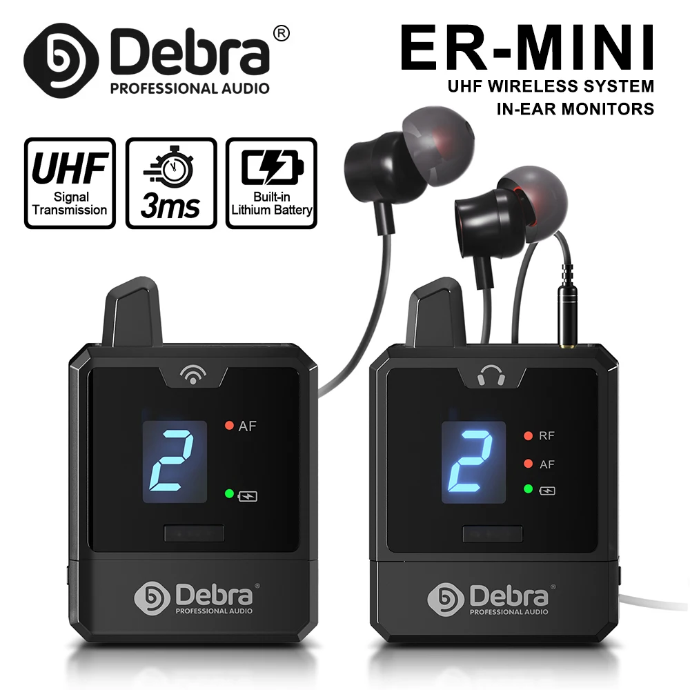 

ER-Mini UHF Portable Wireless In-Ear Monitoring System, stable signal Rechargeable, for theatres, small concerts, theatres