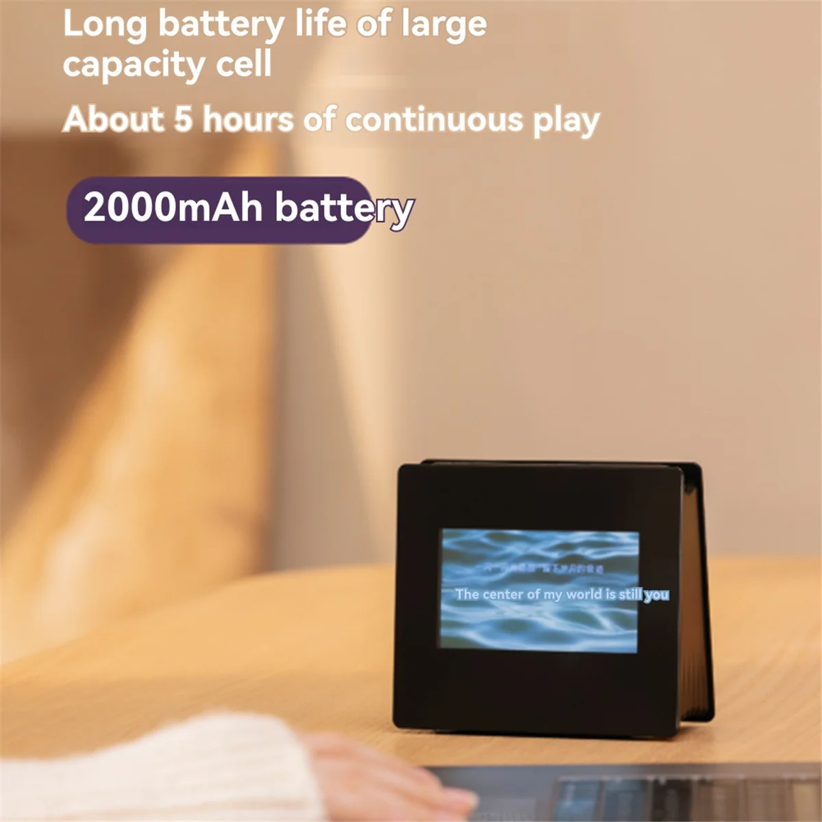 ลําโพงบลูทูธ ABXHH พร้อมเสียงสีขาวหน้าจอความละเอียดสูงนาฬิกาซับวูฟเฟอร์เครื่องเล่นเพลง 360 °   เสียงรอบทิศทางสเตอริโอ