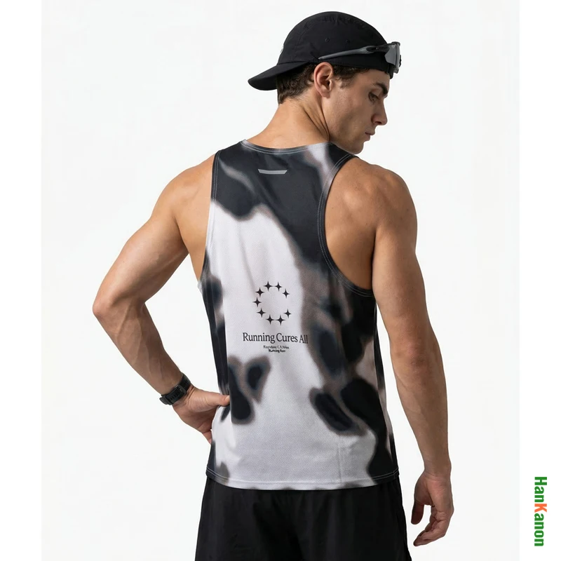 Herren Atmungsaktives Mesh-Tanktop - Schnelltrocknendes Feuchtigkeitsableitendes Tarnmuster Ärmelloses Sportshirt für Laufen & Fitness