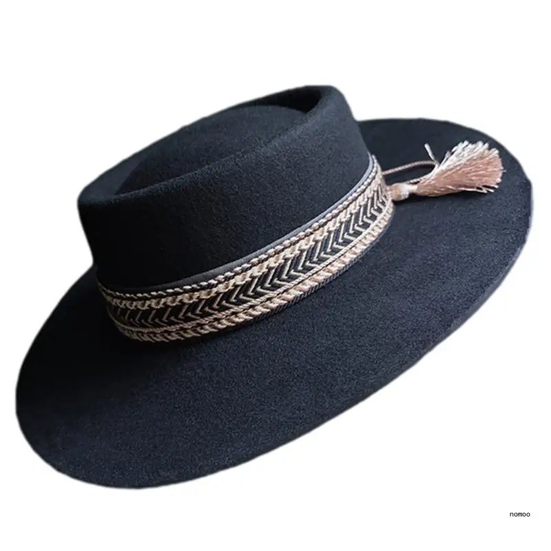 Cowboy Hat Fedoras Cowboy Hat Wide Brimmed Hat for Women Man Casual Wear