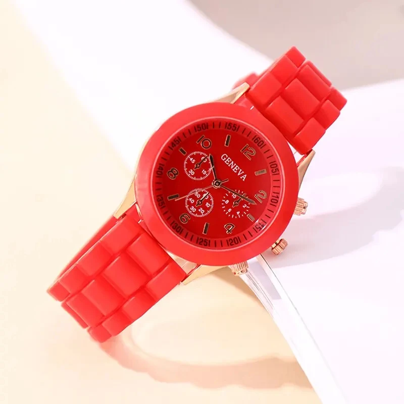 Reloj Mujer  Fashion Women Watches Elegant Red Silicone Quartz Watch Luxury Ladies Clock Gift for Girls Relogio Feminino