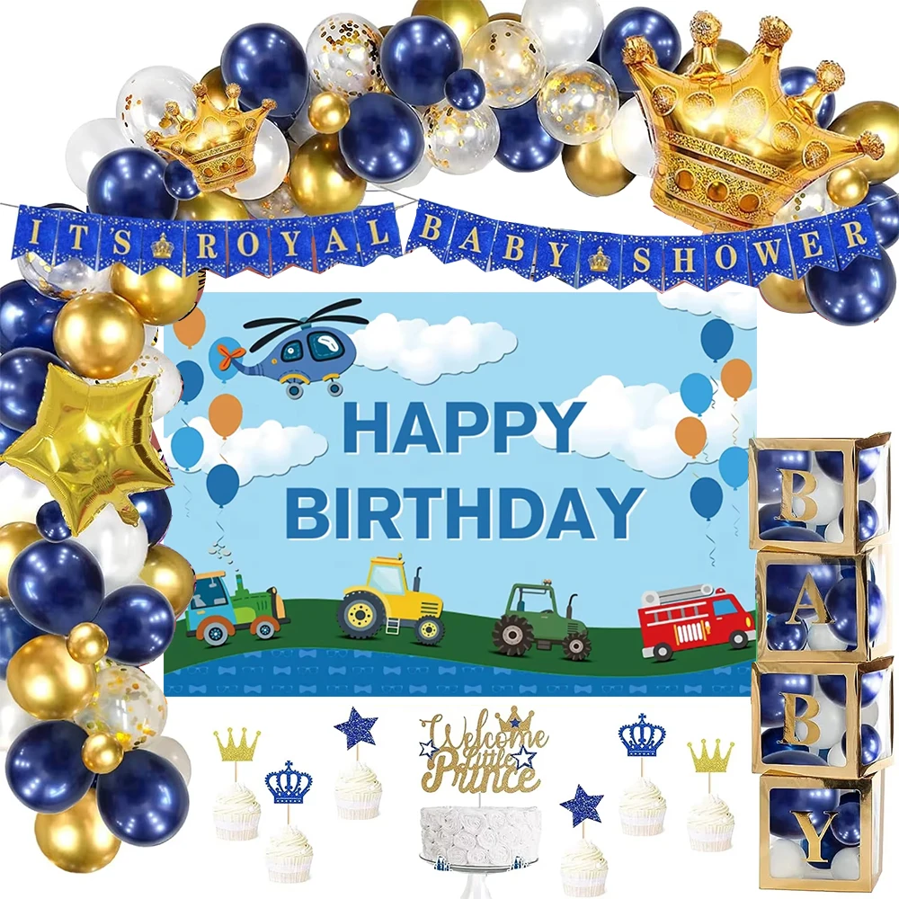 فريق البناء حفارة سيارة موضوع خلفيات للتصوير الفوتوغرافي شرائط كبيرة شاحنة قلابة مركبة عيد ميلاد استوديو الصور خلفية CH-01 #4