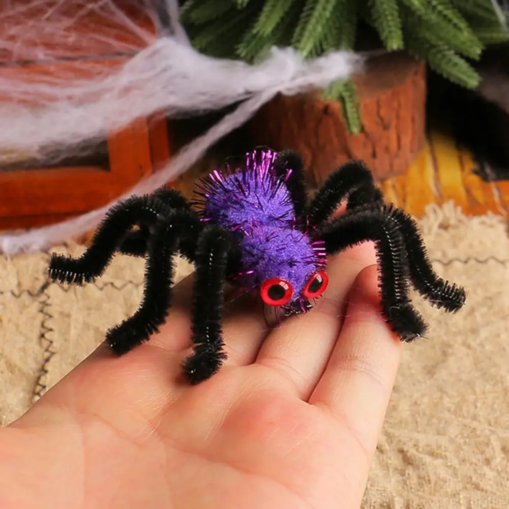 Party Decorations Halloween Spider Hair Clips for Women Girls Furry Spider Hair Accessories Spooky Hair Barrettes for Costume