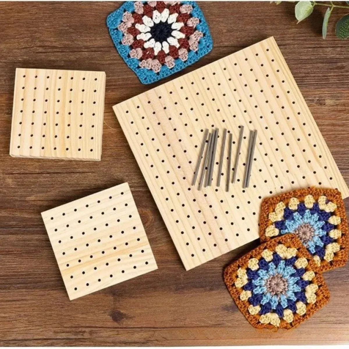 Block Plate for Crochet Weaving Crochet Block Plate Bamboo Grid Block Plate for Crochet Projects Crochet Block Plate image 2