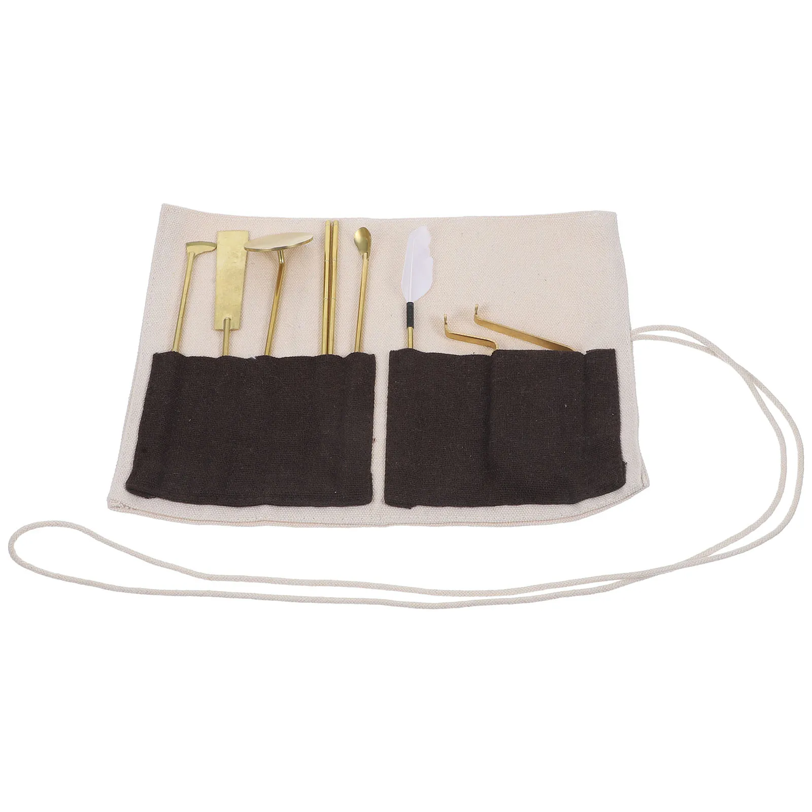 

7pcs Brass Incense Tools Set Golden Diy Incense Making Kit With Spoon Brush Shovel For Home Temples Tea House Decor Gift