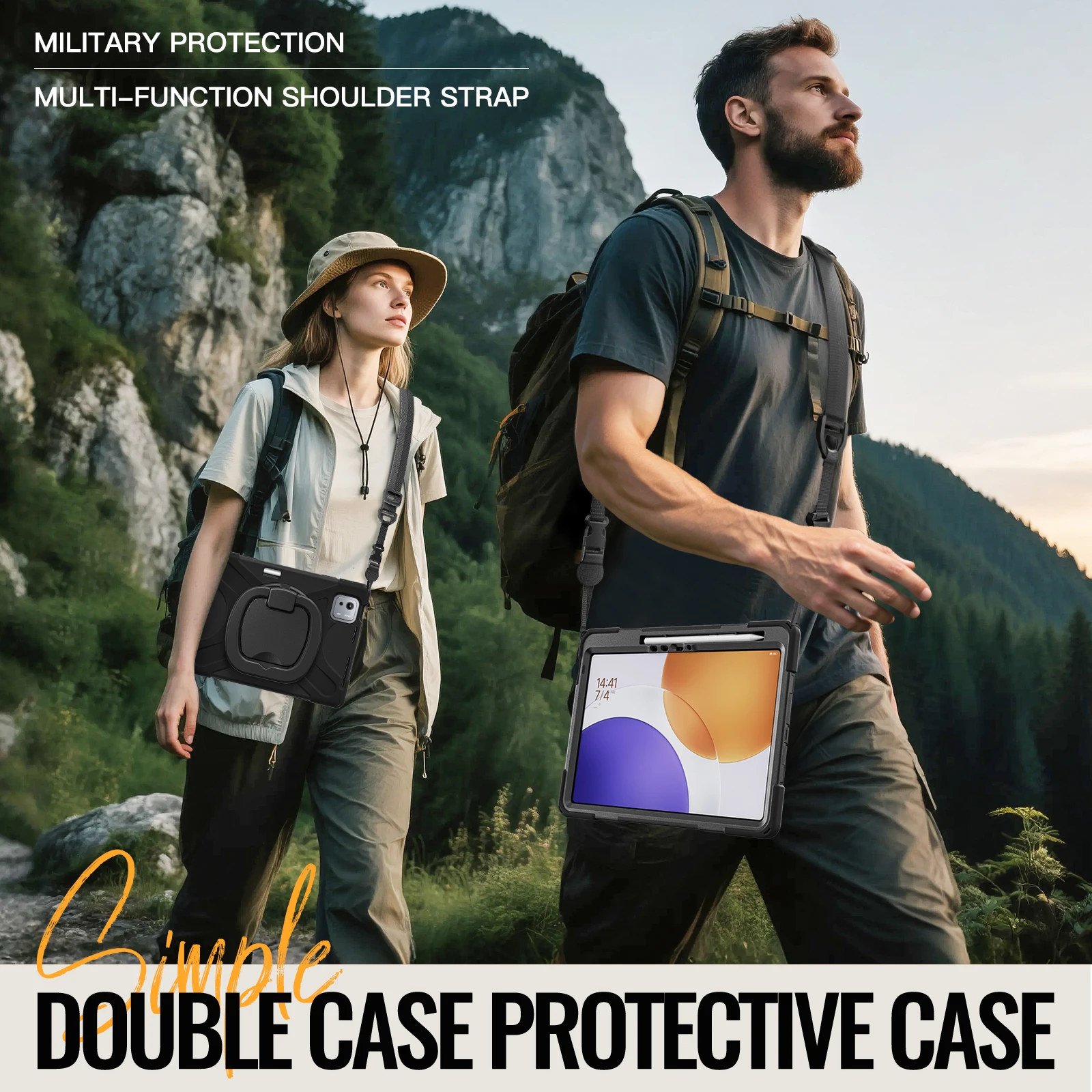 Stand Armor Case Universal For Xiaomi Pad 9 Pro 2026 7S Pro 12.5 2025 6S Pro 12.4 2024 360 Rotating Handle Grip Heavy Duty Cover