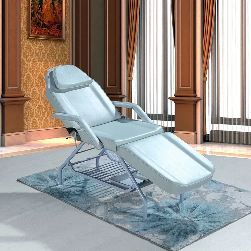 Camilla estética de cilios, cama profesional, belleza, Pilates, salón de fisioterapia, plegable, iluminado, tatuaje quiropráctico tailandés