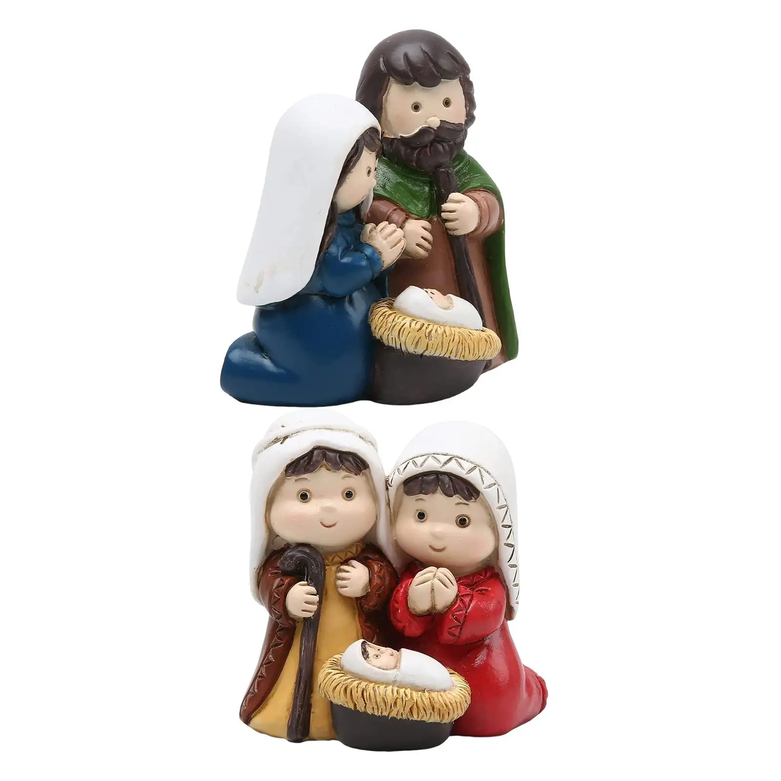 Holy Family Figurine Home Deor Baby Joseph Jesus Mary Mother Christmas Nativity Set Ornament for Church Living Room Office