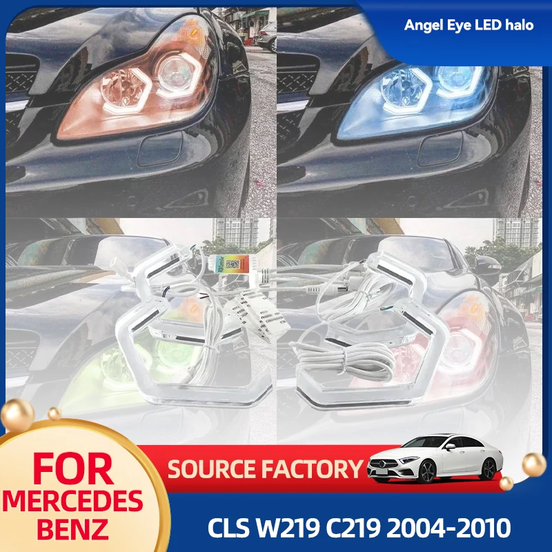 

Внутренние молдинги APP Пульт дистанционного управления M4 Стиль RGB Кольцо Ангельские глазки Светодиодные кольца для MERCEDES BENZ CLS W219 C219 2004-2010